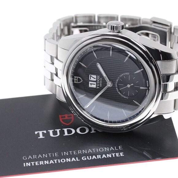 TUDOR Glamour 57100 Double date Black Dial Automatic Men's Watch_862738 - Picture 2 of 7